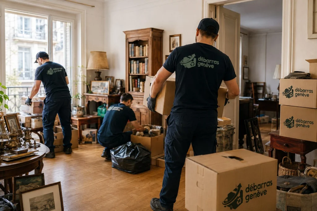 Intervention de Débarras Genève dans un appartement à Champel pour un débarras après succession
